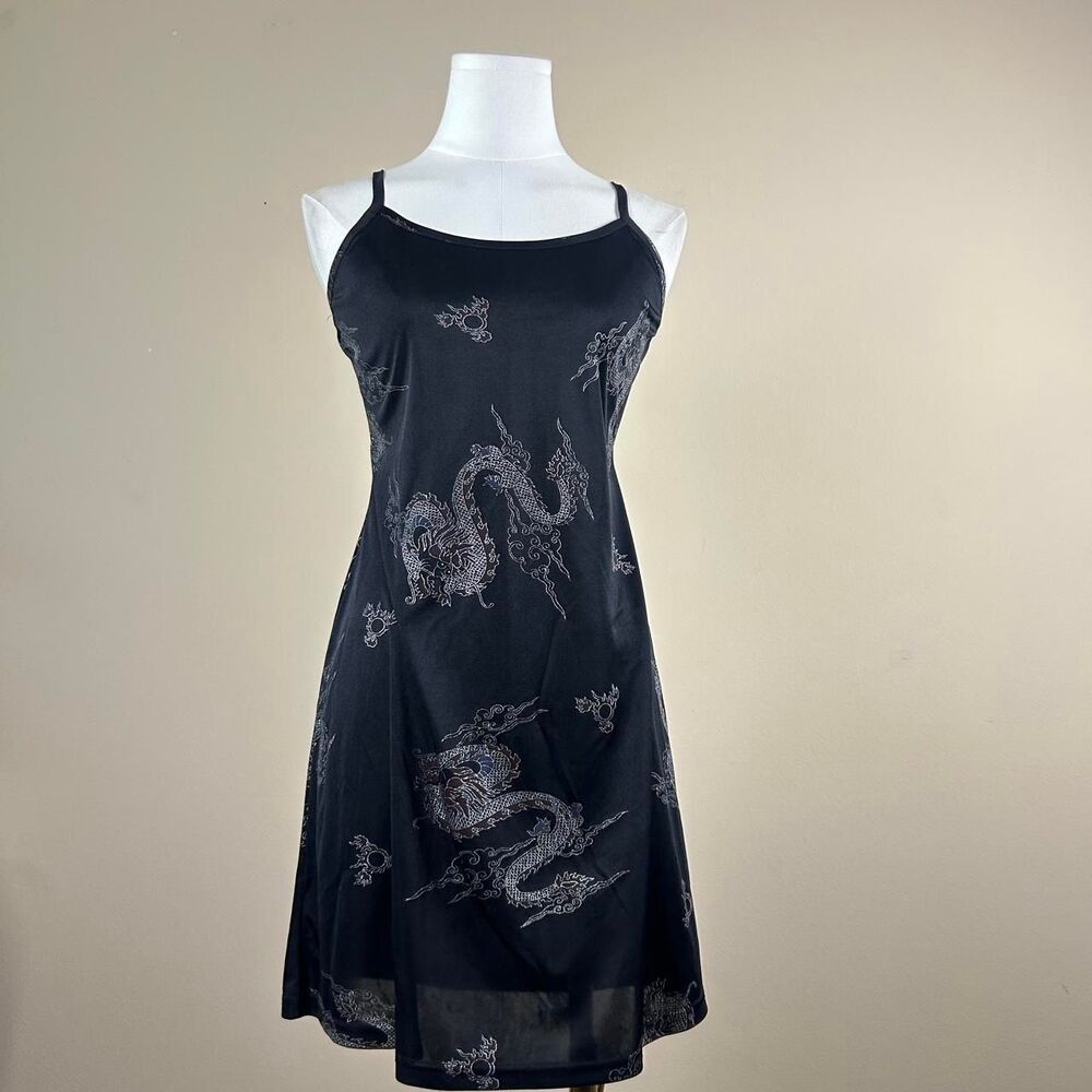 Hairspray 90s Dragon Shimmer Black Slip Dress